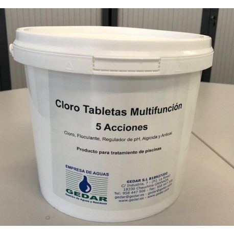 Cloro 5 Acciones en Tabletas de 200 g (E-5 kg)