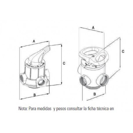 Válvula Filtración Manual 3 Vias