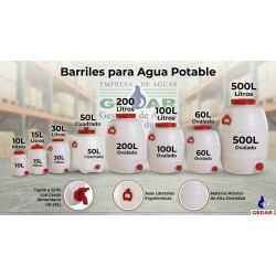 Barril para Agua Ovalado Dimensiones: 81x50x71 cm Capacidad: 200 l