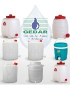 Barriles para Agua Potable GEDAR – Calidad Alimentaria con Grifo y Asas.